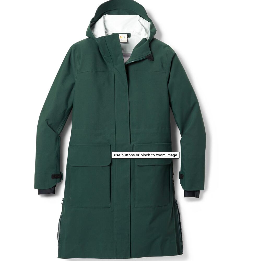 Women's Alder Apparel Waterproof Rain Jacket Size 6X Dark Green